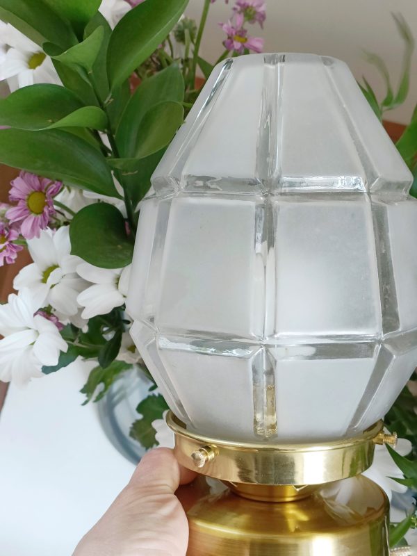 Lampe à poser globe verre givré blanc – Image 2