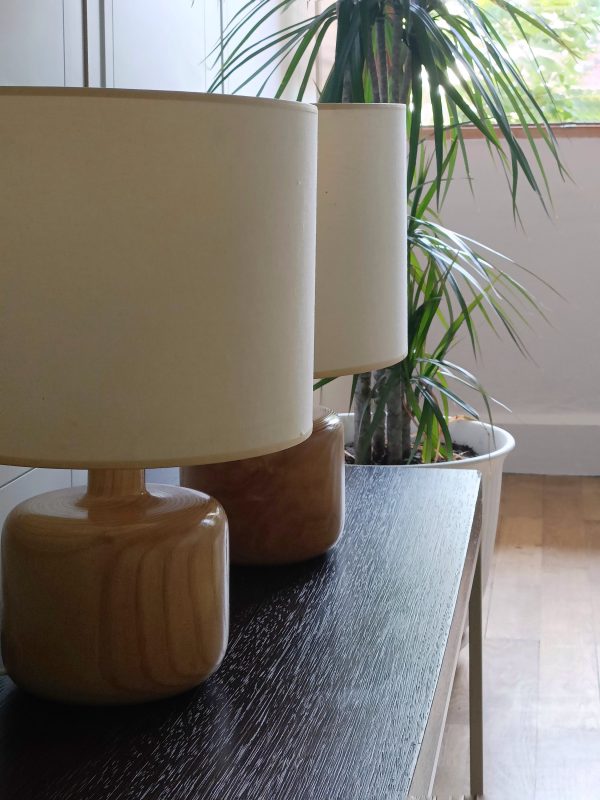 (Réservées) Paire de lampes pin massif – Image 5