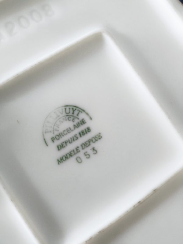 Set de 8 anciennes assiettes carrées Pillivuyt – Image 3
