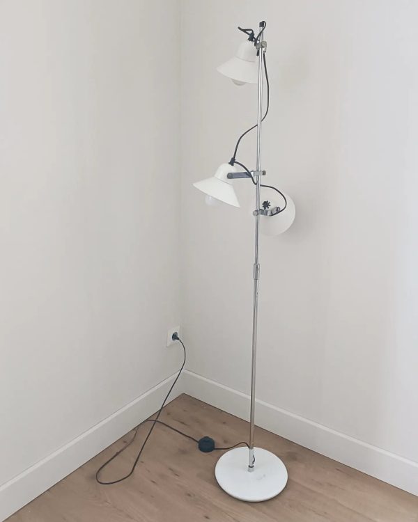 Lampadaire vintage 3 feux blancs