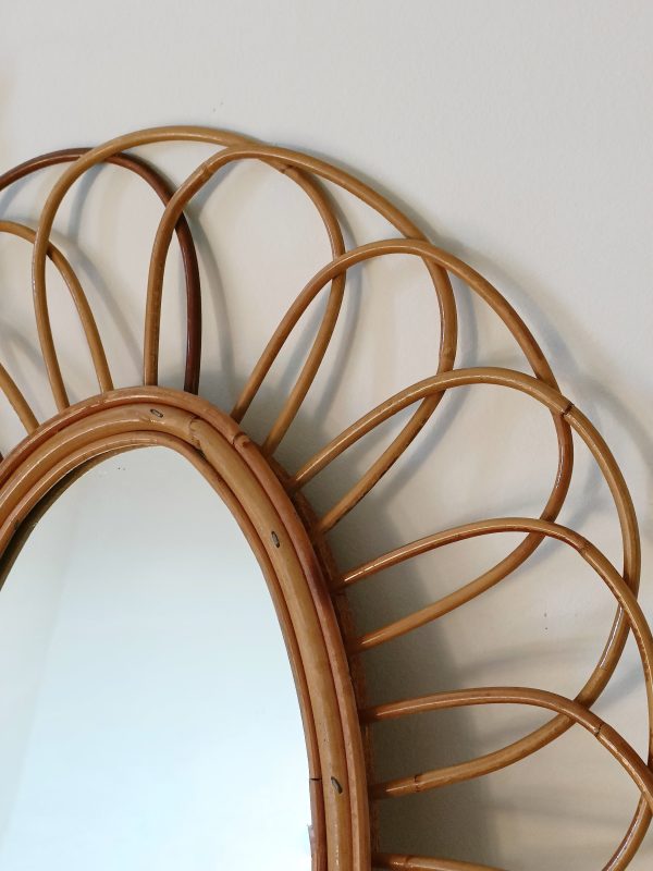 Ancien miroir en rotin – Image 3
