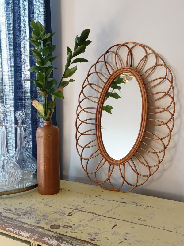 Ancien miroir en rotin – Image 2
