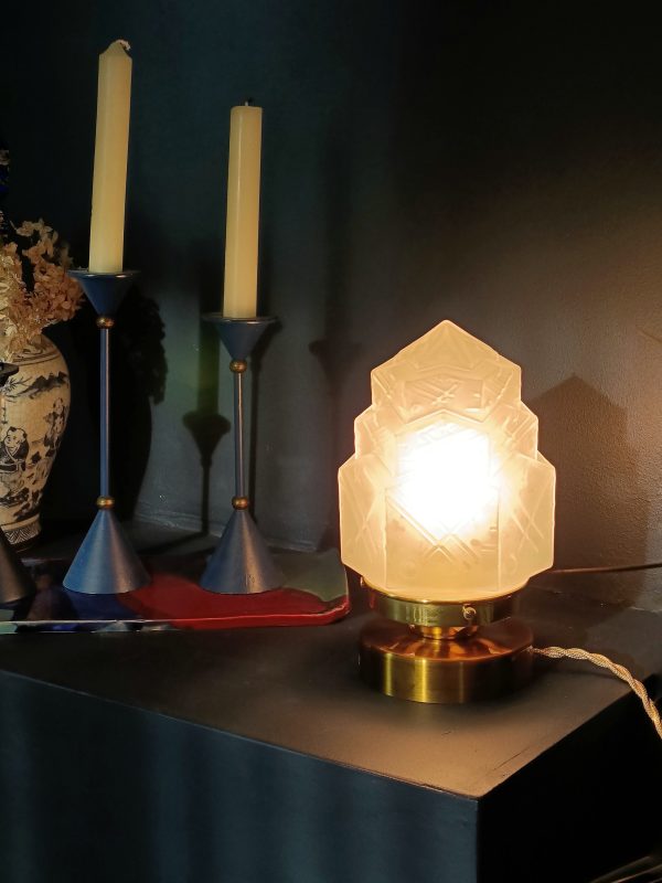 Lampe à poser globe verre givré blanc – Image 5