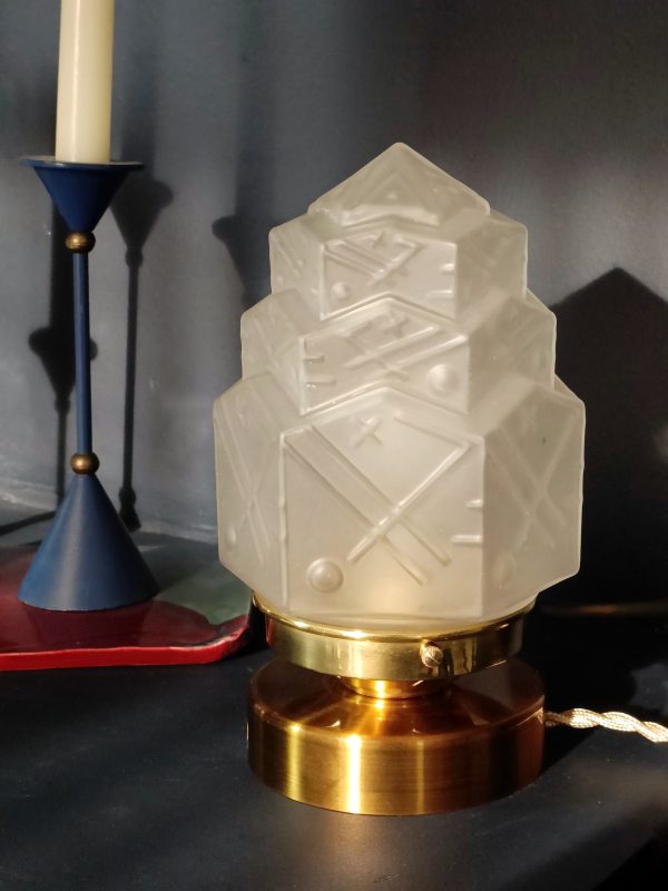 Lampe à poser globe verre givré blanc – Image 3