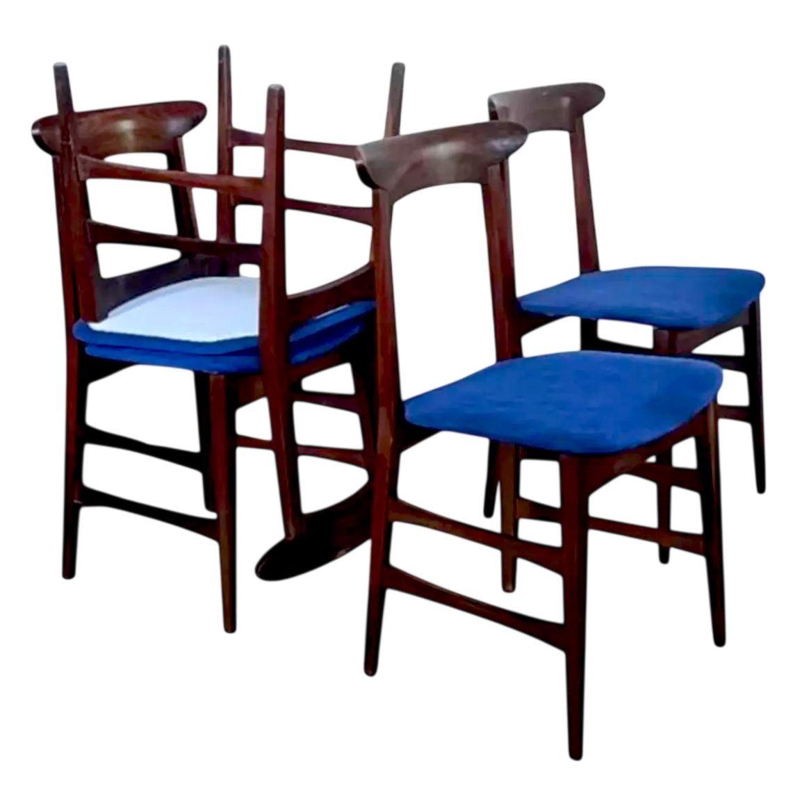 Ensemble de 4 chaises italiennes en teck – Image 9