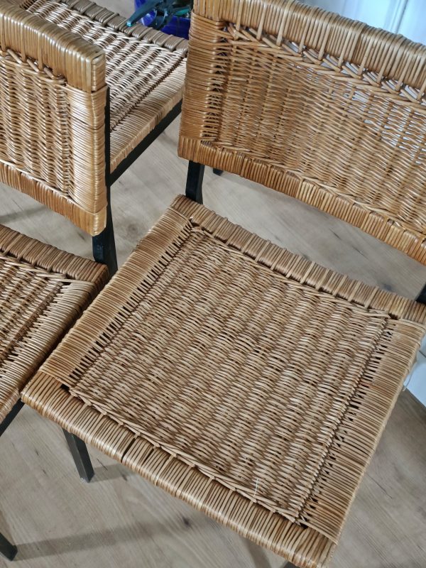 Paire de chaises métal osier années 60 – Image 9