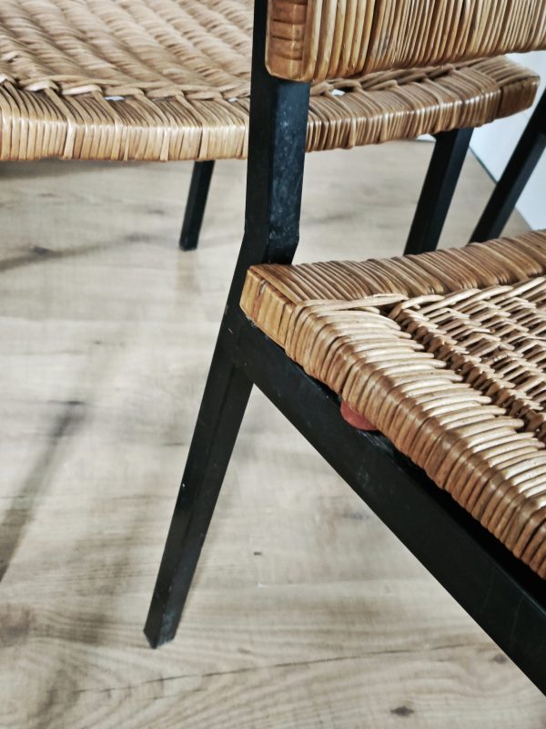 Paire de chaises métal osier années 60 – Image 6