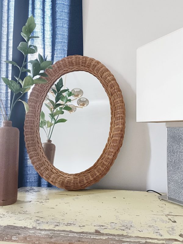 (Réservé Clém) Ancien miroir en osier