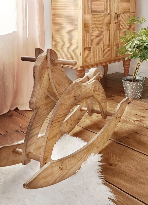 Ancien cheval bois avec tête articulée – Image 4