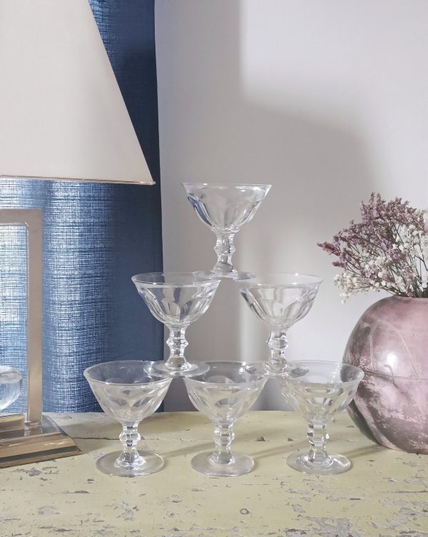 Service de 6 coupes à champagne en cristal – Image 2