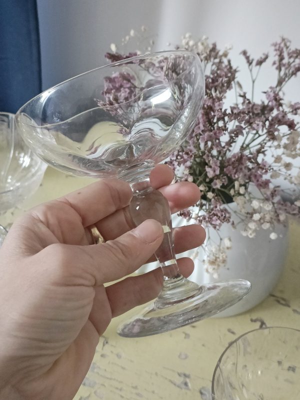 Set de 6 coupes à champagne dépareillées en cristal – Image 3