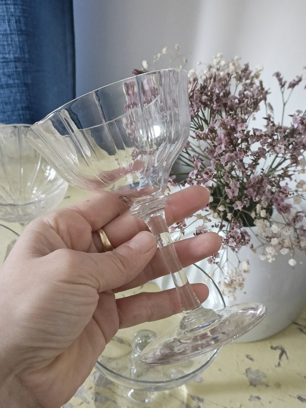 Set de 6 coupes à champagne dépareillées en cristal – Image 4