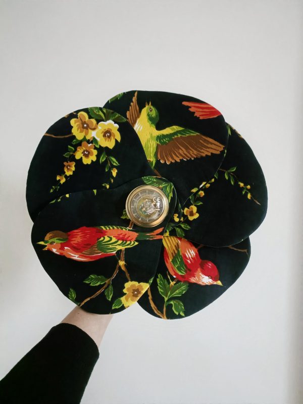 Applique fleur "Soir au  jardin" bleue marine – Image 4