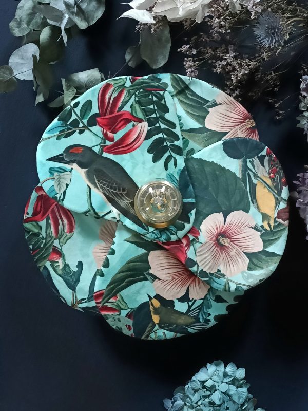 Applique fleur "Eden" bleue turquoise