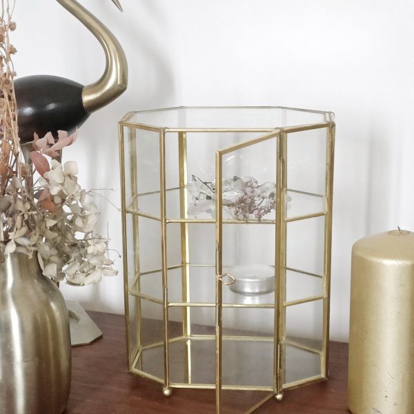 Petite vitrine verre et laiton
