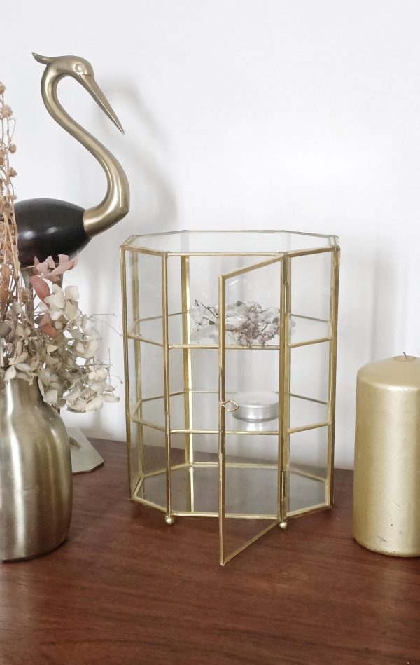 Petite vitrine verre et laiton