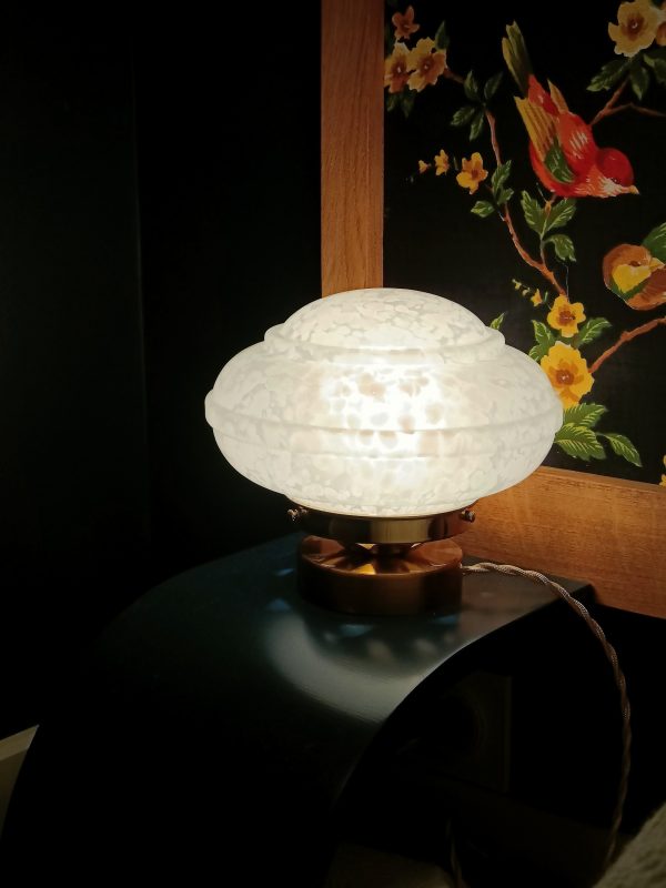 Lampe à poser globe blanc XL verre de Clichy – Image 3