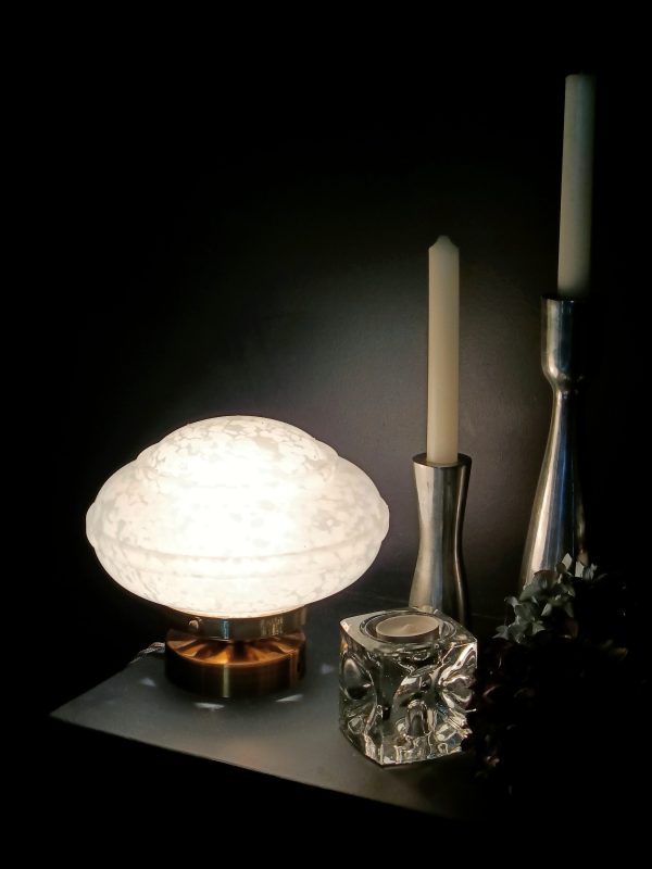 Lampe à poser globe blanc XL verre de Clichy – Image 2