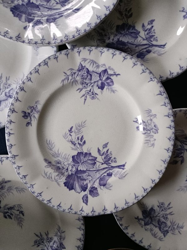 Set de 5 + 1 offerte assiettes à dessert Terre de fer  bleu/violet – Image 2