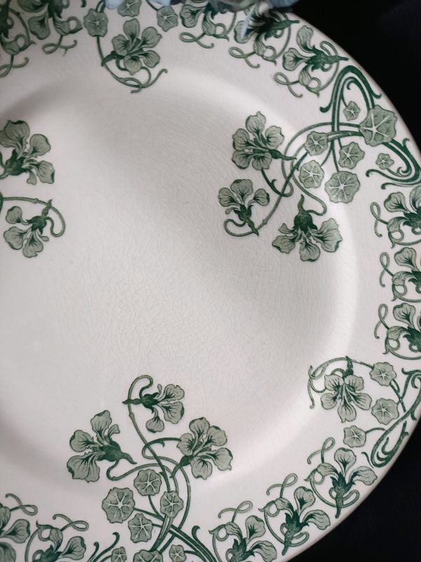 Ensemble de 6 assiettes à dessert "Capucines" vertes BFK – Image 4