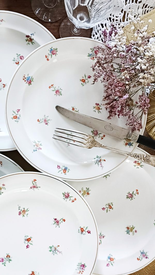 Set de 6 grandes assiettes plates "Liberty" porcelaine Raynaud – Image 3