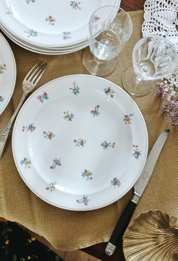 Set de 6 grandes assiettes plates "Liberty" porcelaine Raynaud – Image 2