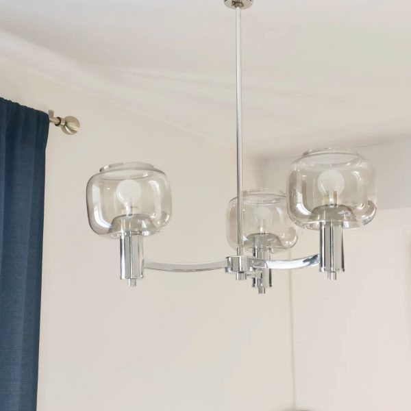 Lustre chrome 3 feux années 70