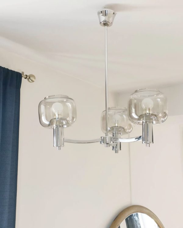 Lustre chrome 3 feux années 70