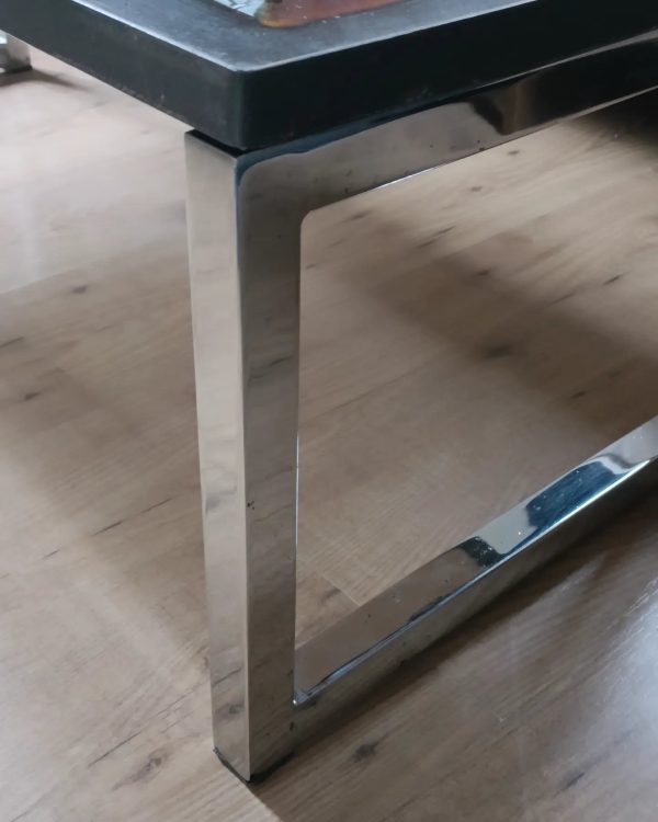 Table basse chrome et céramique "BELARTI" – Image 3