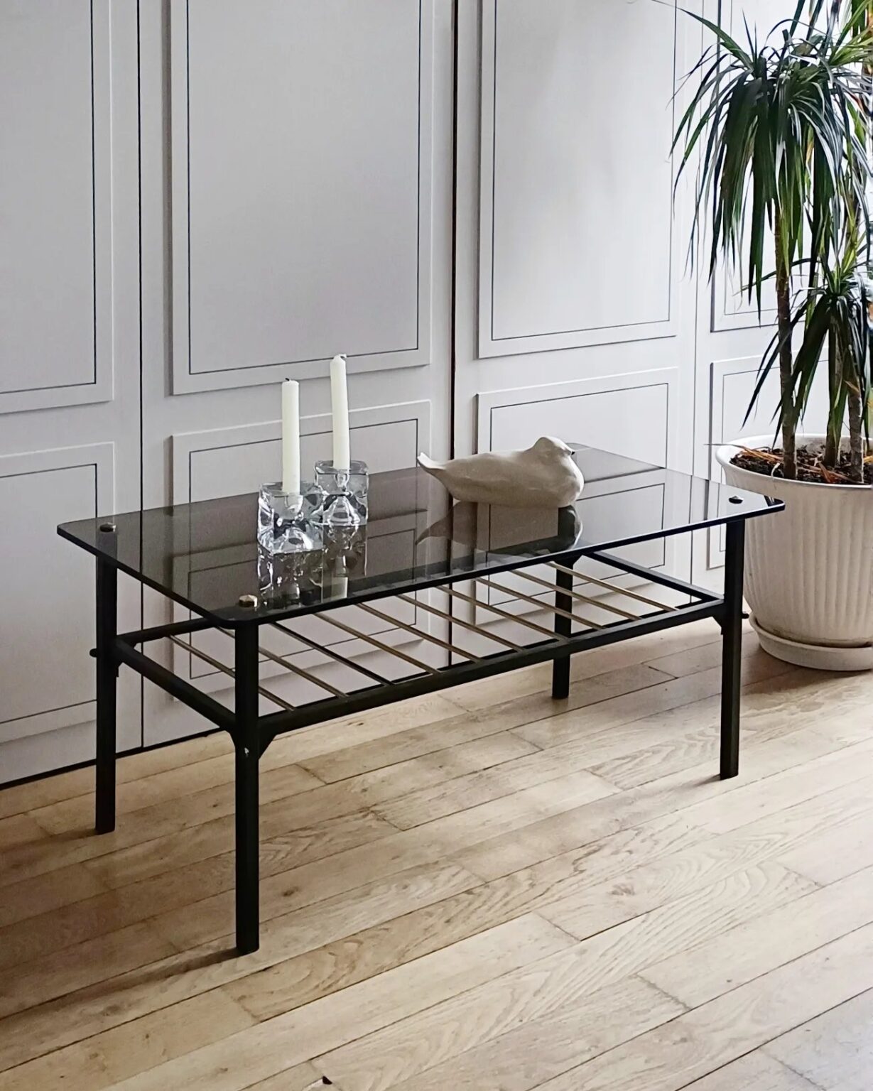 Tables Basses Verre Bois Noir