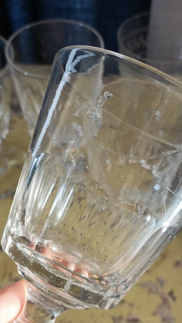 Réserves - Ensemble de 6 verres à eau anciens en cristal – Image 6