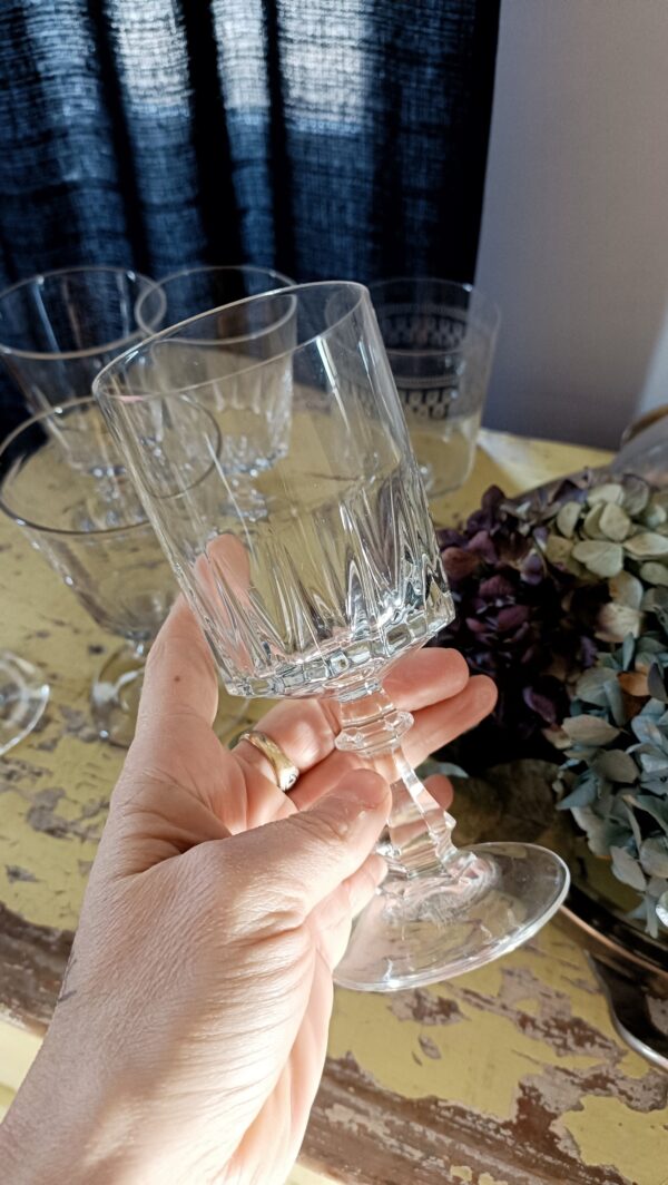 Réserves - Ensemble de 6 verres à eau anciens en cristal – Image 4