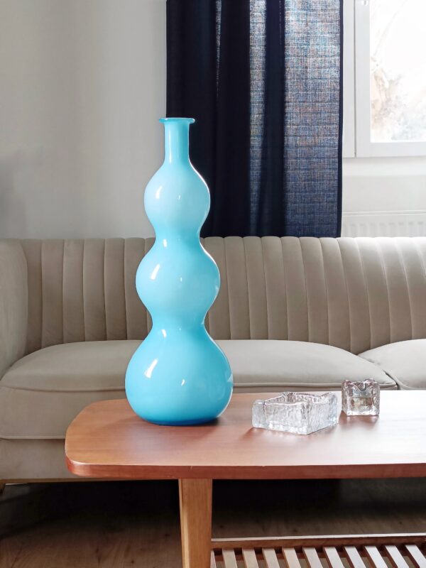 Très grand vase Empoli Murano en opaline