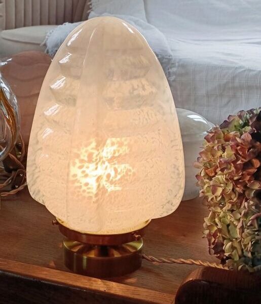 Lampe à poser globe XL verre de clichy