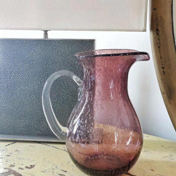 Carafe verre bullé violine