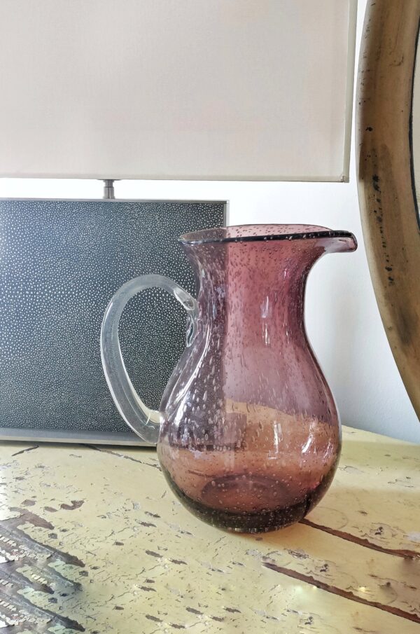 Carafe verre bullé violine