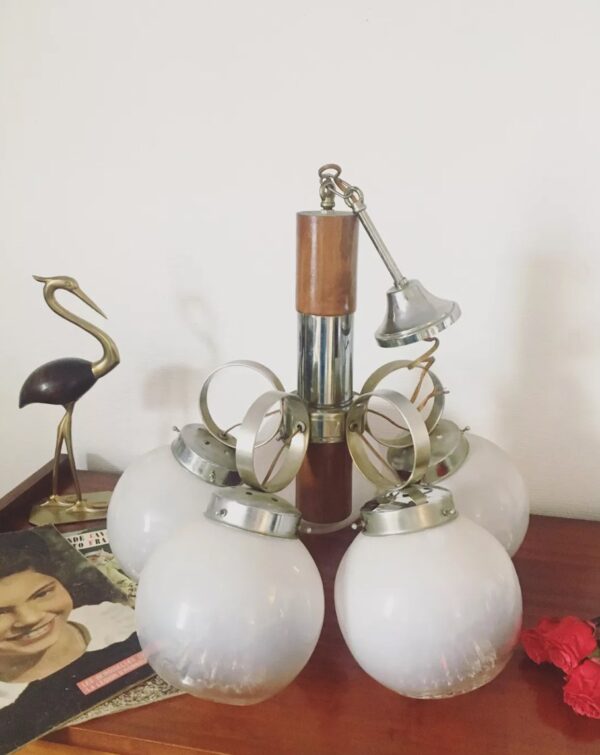 Lustre chrome et globes en verre de Murano, Mazzega – Image 5