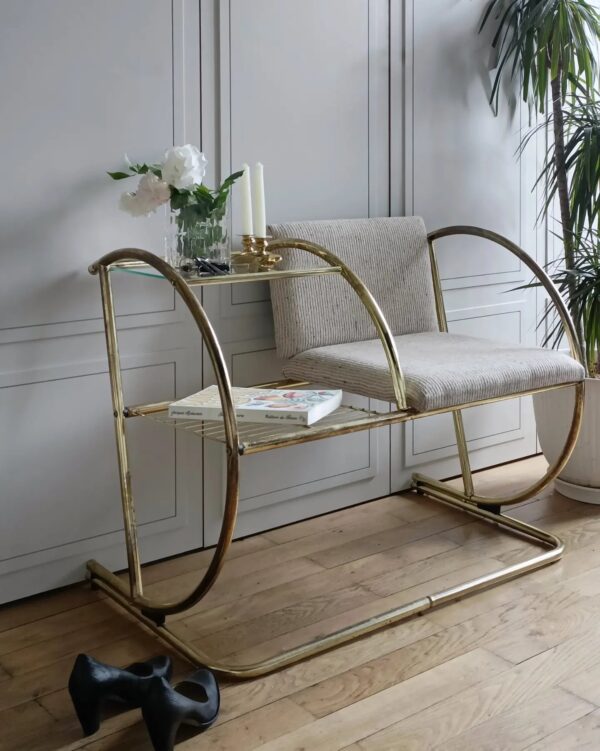 Banc étagère / ancien meuble téléphone italien
