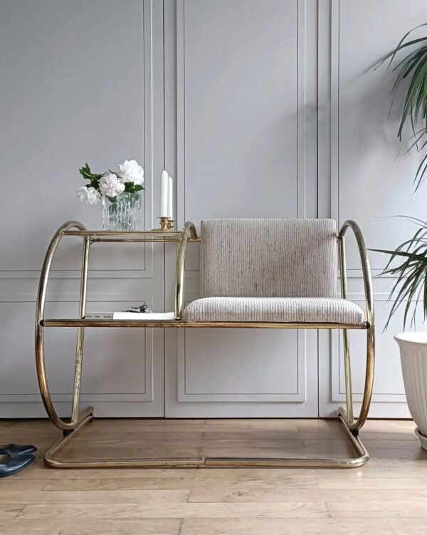 Banc étagère / ancien meuble téléphone italien – Image 2