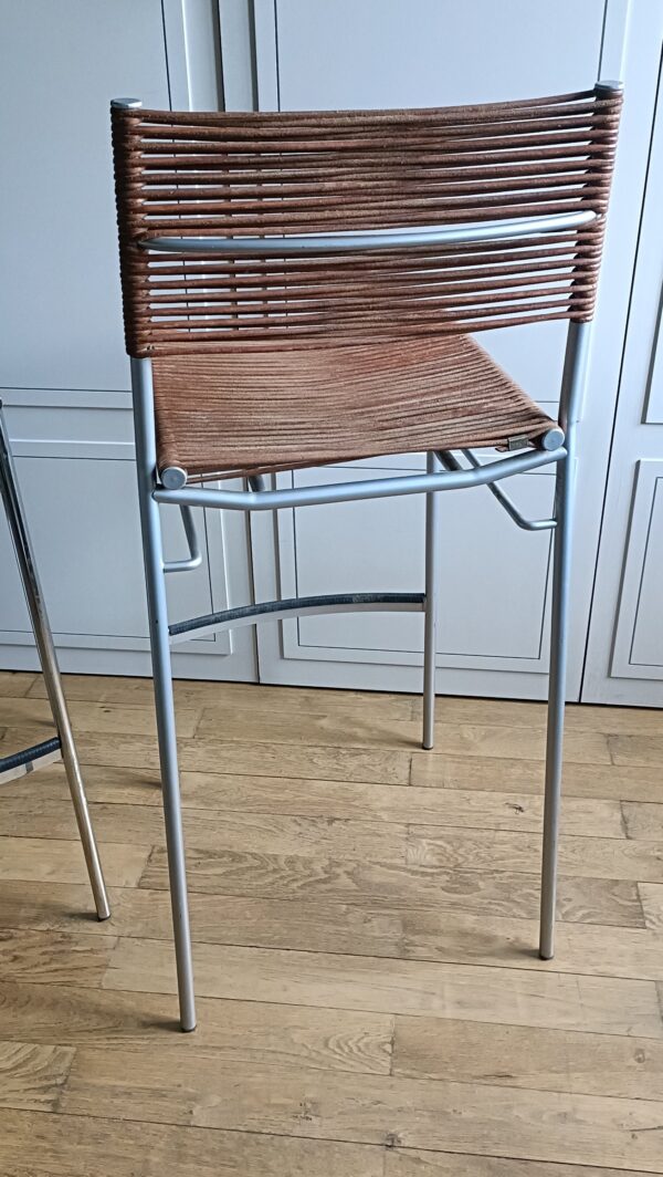 Duo de tabourets italiens en cuir, modèle Miss B par Tito Agnoli – Image 10