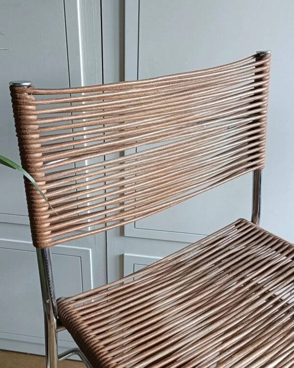 Duo de tabourets italiens en cuir, modèle Miss B par Tito Agnoli – Image 3