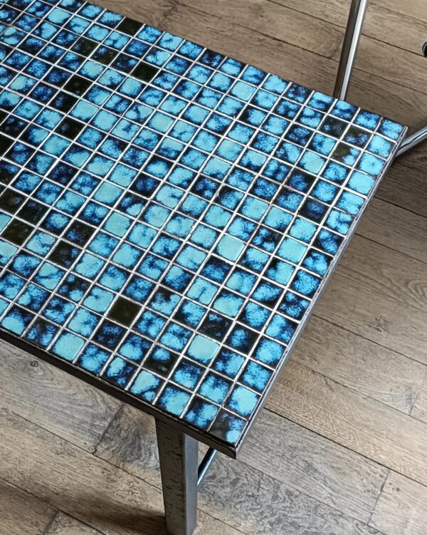 Table basse vintage mosaïque – Image 3