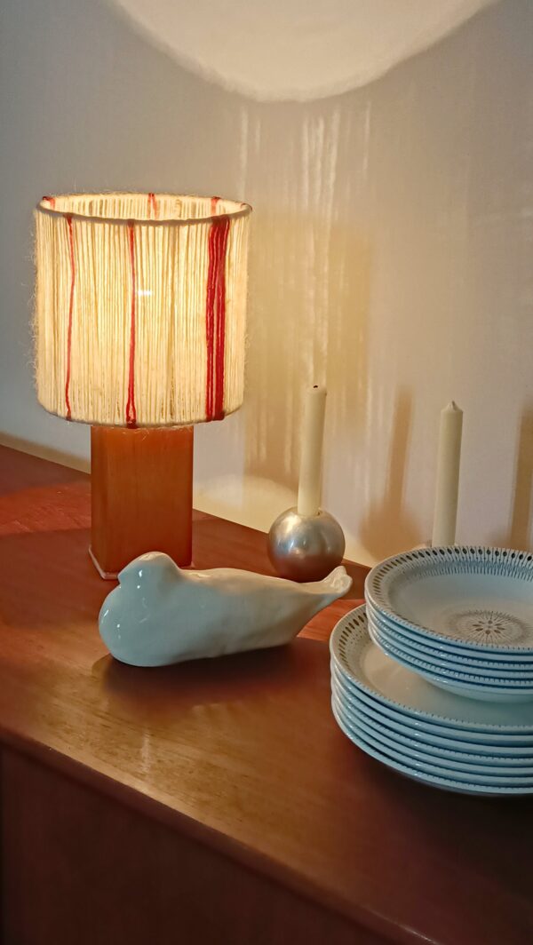 Lampe vintage laine années 70