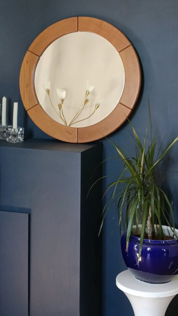 Miroir rond bois massif – Image 2