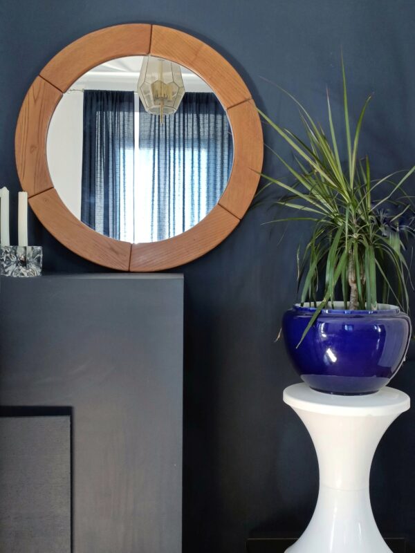 Miroir rond bois massif – Image 3