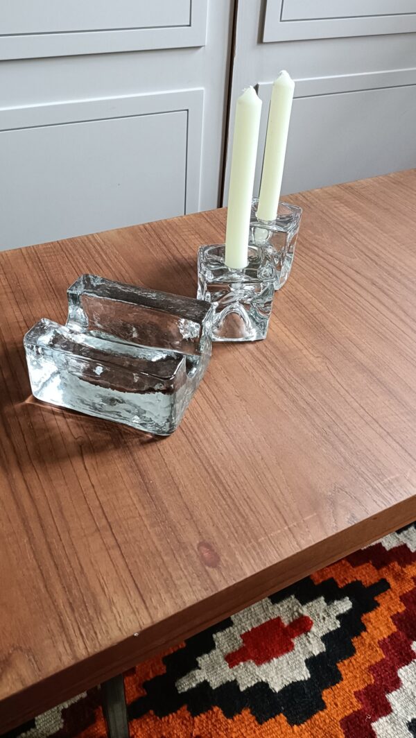 Table basse minimaliste teck et métal Paul Geoffroy pour Roche Bobois – Image 4