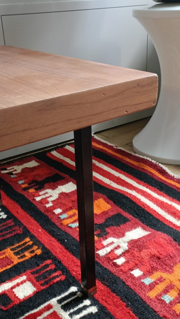 Table basse minimaliste teck et métal Paul Geoffroy pour Roche Bobois – Image 5