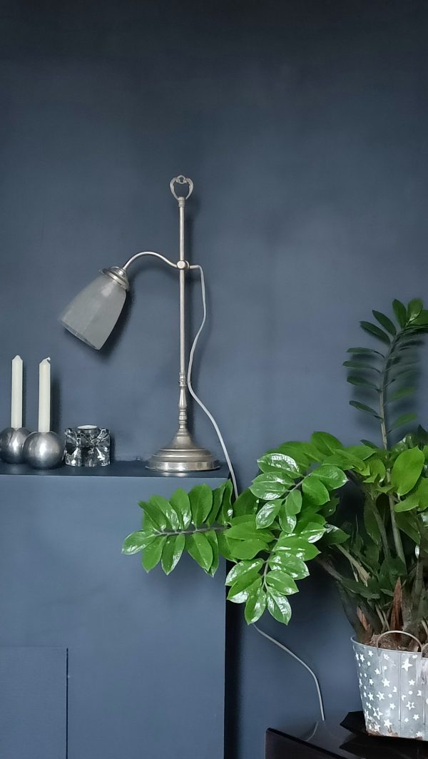 Grande lampe col de cygne tulipe pâte de verre