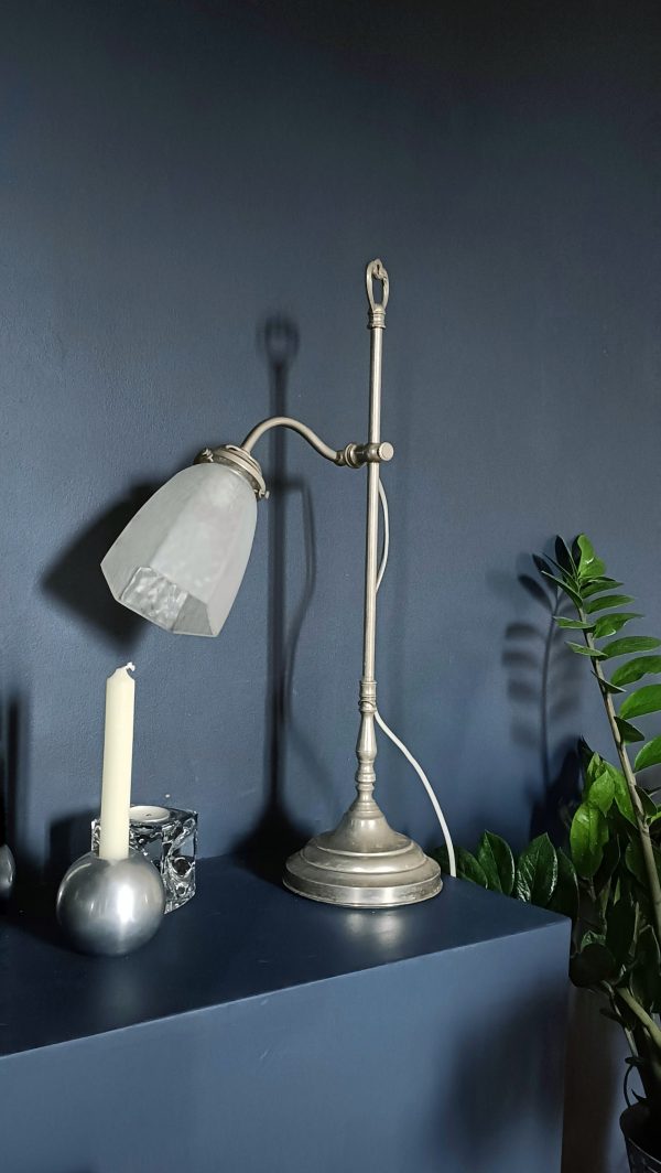Grande lampe col de cygne tulipe pâte de verre – Image 5