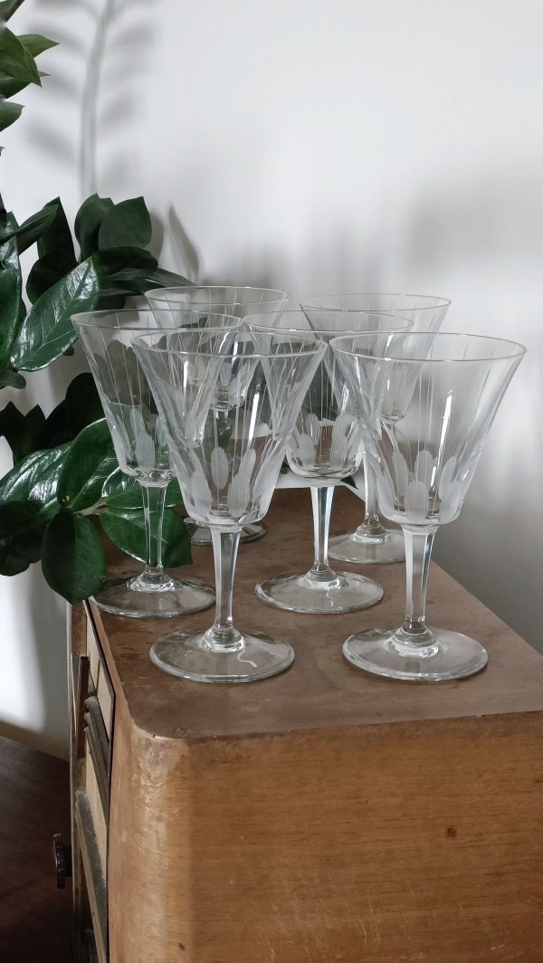 Ensemble de 6 verres à vin vintage – Image 3